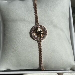 ⬇️ NWT Michael Kors Gold Logo Crystal Bracelet